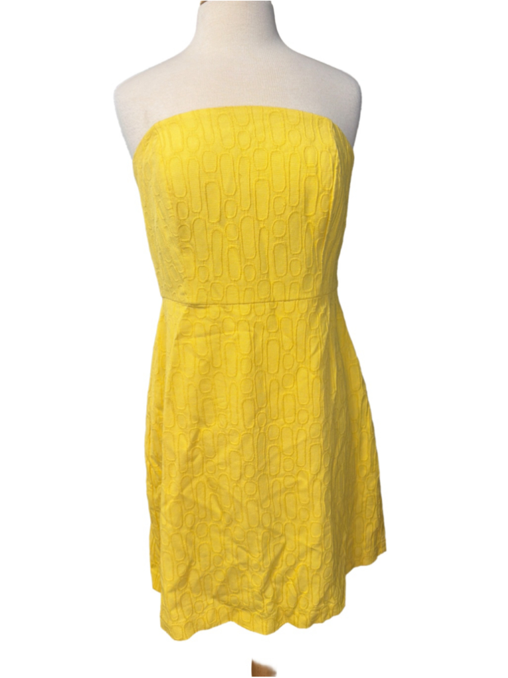 THE LIMITED Yellow Strapless Dress Size 14